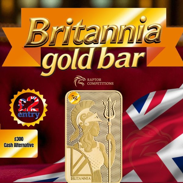 5g Britannia Gold Bar Or £300 Tax-Free Cash
